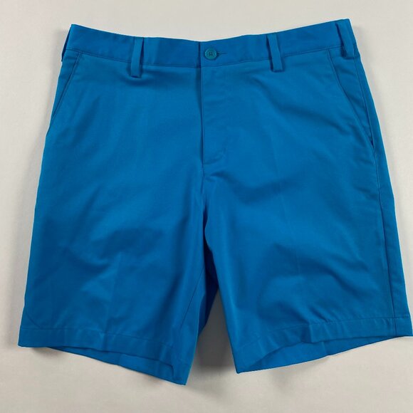 adidas Men's Blue Flat Front Shorts - Picture 1 of 12